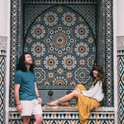 A luxurious travel experience in Morocco, showcasing opulent accommodations, fine dining, and stunning landscapes like the Atlas Mountains or the Sahara Desert, offering the ultimate getaway.