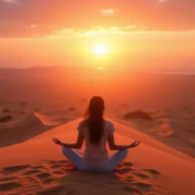 Yoga meditation on the dunes during a Morocco Yoga Retreat