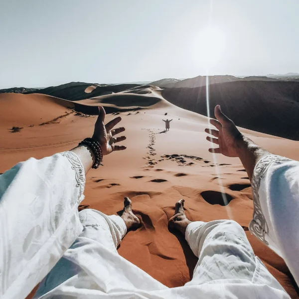 sunset in Merzouga Sahara Desert on day tours from Tangier