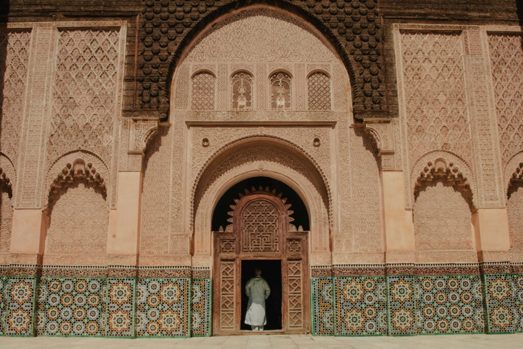 Historic Moroccan architecture with intricate tilework
